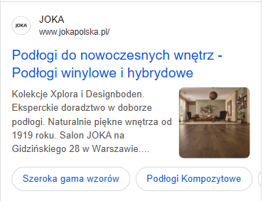 Przykładowa reklama w wyszukiwarce Google