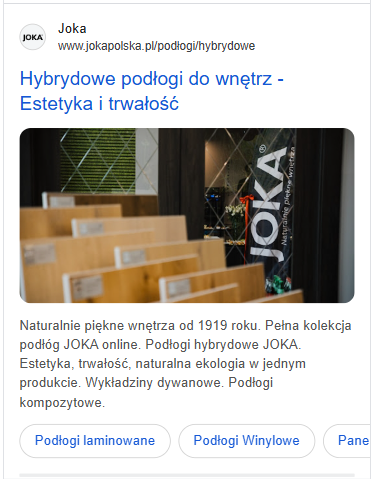 Przykładowa reklama w wyszukiwarce Google
